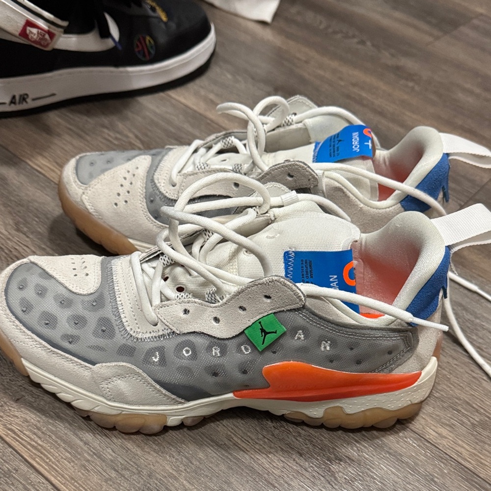 Jordan Sneakers - Gray, Orange, and Blue